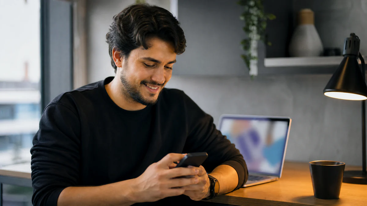 Vendedor conduzindo uma conversa com um lead pelo WhatsApp
