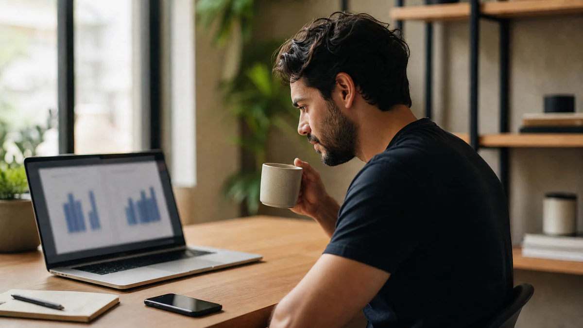 Empreendedor analisando o resultado de um teste A/B